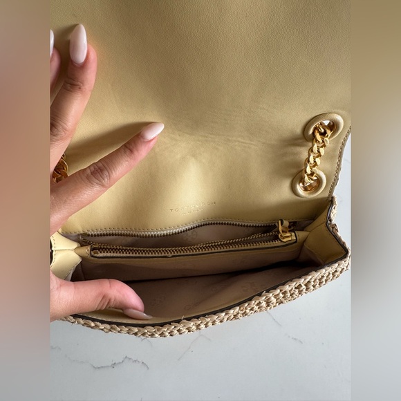 Tory Burch tan woven raffia style bag - Picture 7 of 9